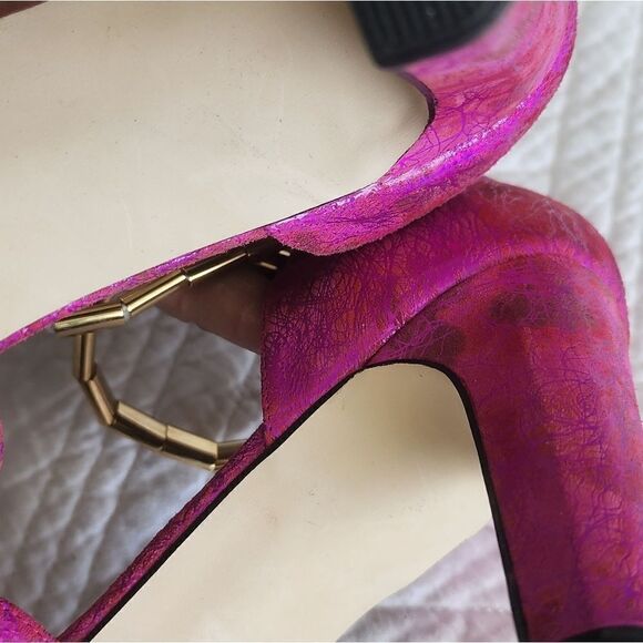 J.Renee Vintage Beautiful! tornasol hot pink elastic band heels - Picture 9 of 16